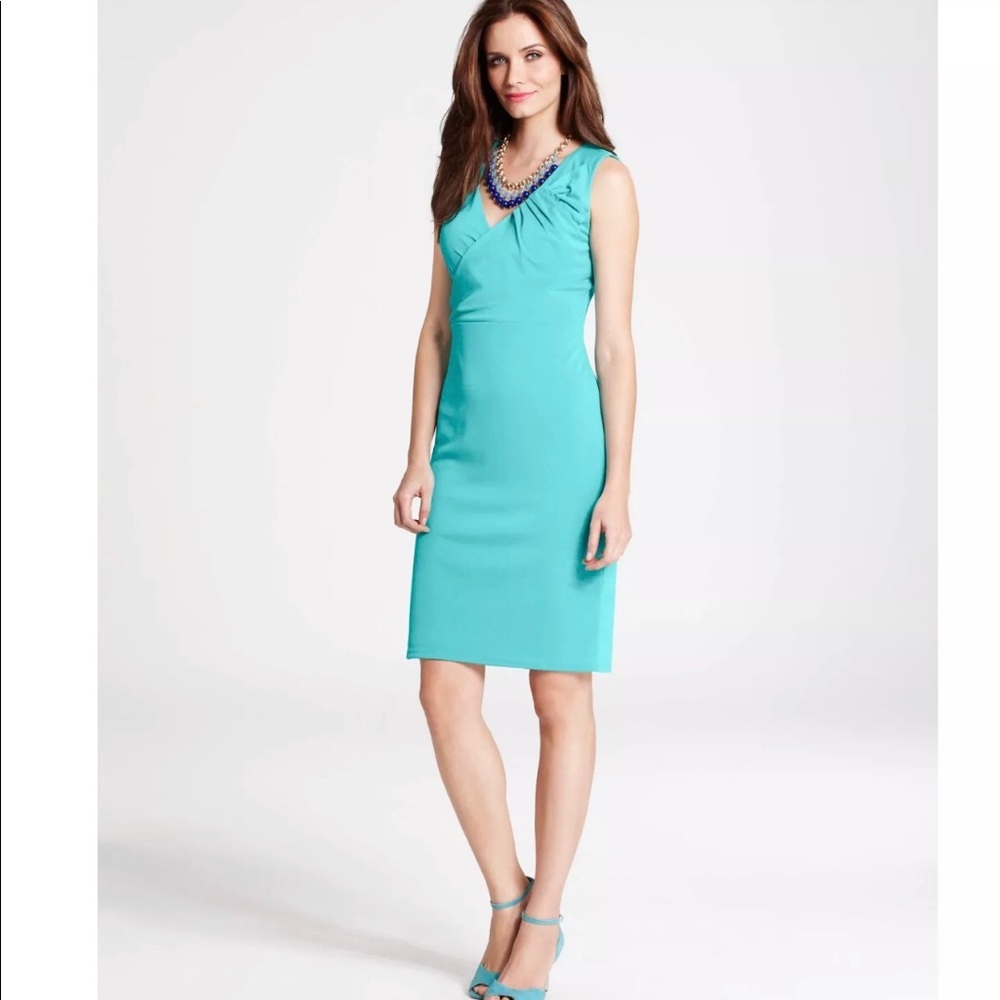 ANN TAYLOR $98 Stretch Crepe Bow Lined Dress